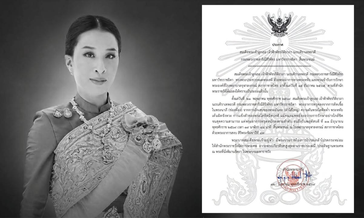 โรงเรียนขอถวายความอาลัยแด่สมเด็จพระเจ้าลูกเธอ สิ้นพระชนม์
